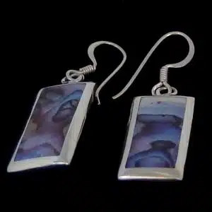 Silver abalone earrings