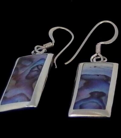 Silver abalone earrings