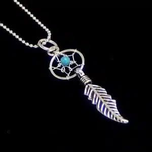 Silver feather necklace