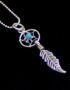 Silver feather necklace