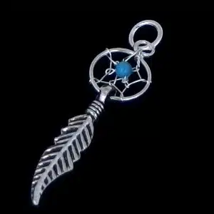 Silver feather necklace