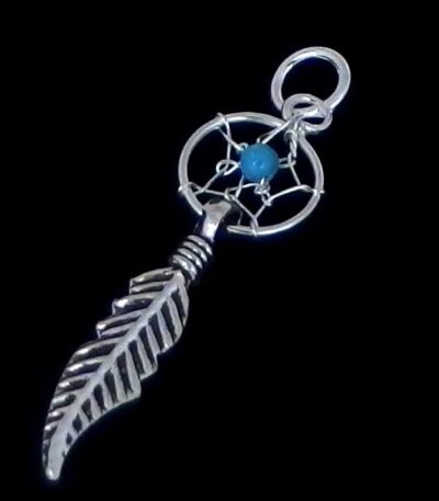 Silver feather necklace