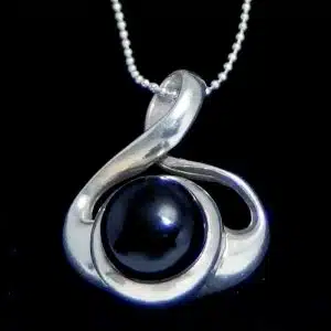 Black with silver necklace