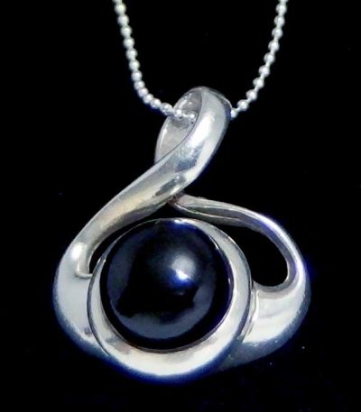 Black with silver necklace