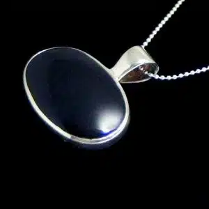 black silver necklace