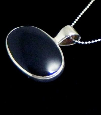 black silver necklace