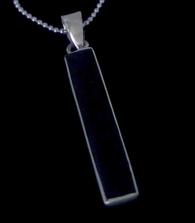silver black necklace