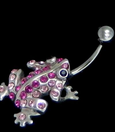 Frog belly button piercing
