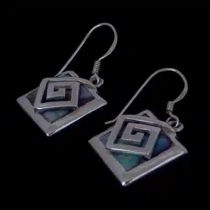 Silver paua earrings NZ