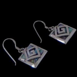 Silver paua earrings NZ