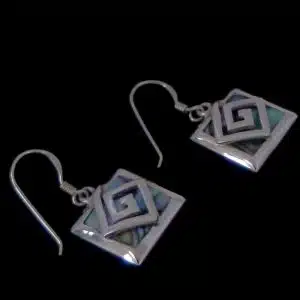 Silver paua earrings NZ