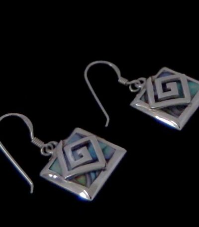 Silver paua earrings NZ