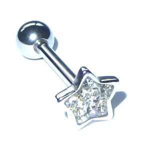 Sparkle tongue barbell