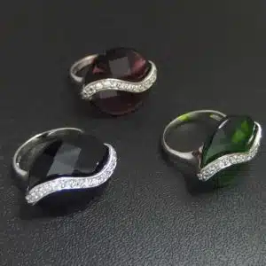 Chunky Silver CZ Ring