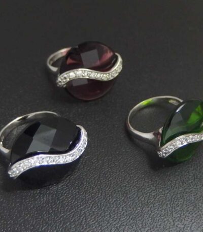 Chunky Silver CZ Ring