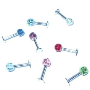 Glitter Ball Lip piercing