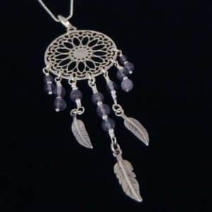 real silver feathers necklace