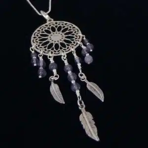 real silver feathers necklace
