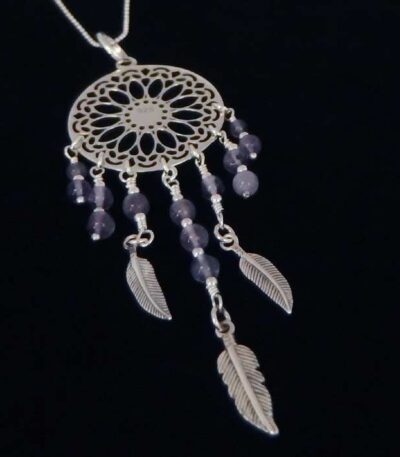 real silver feathers necklace