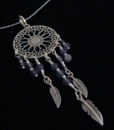 real silver feathers necklace