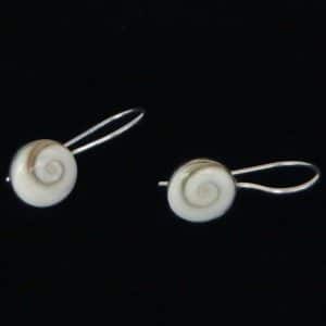 Silver Shiva cat eye earring