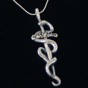 Medical snake symbol pendant