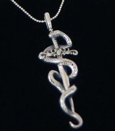 Medical snake symbol pendant