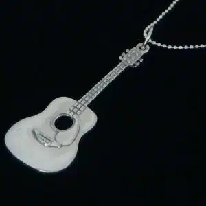 Music guitar silver pendant NZ