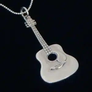 Music guitar silver pendant NZ