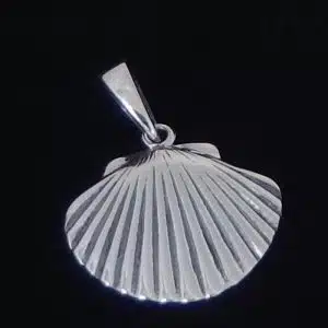 Sterling silver fan shell necklace