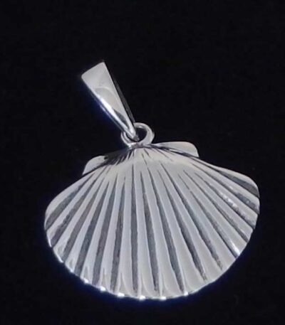 Sterling silver fan shell necklace