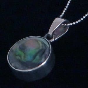 Abalone shell silver necklace NZ