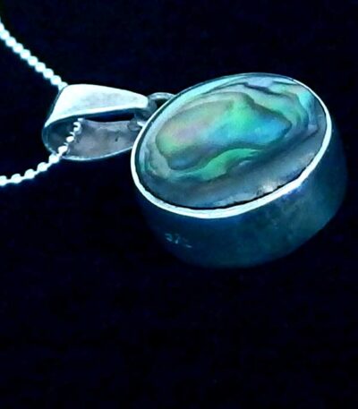 Abalone shell silver necklace NZ