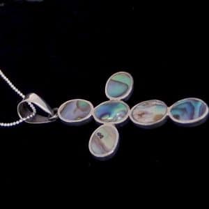 Abalone cross necklace NZ