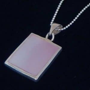 Simple mother pearl silver necklace