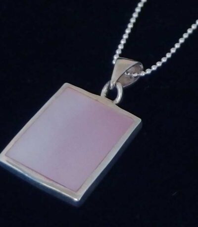 Simple mother pearl silver necklace