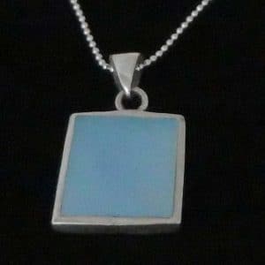 Simple mother pearl silver necklace