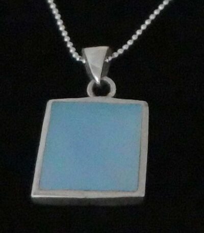 Simple mother pearl silver necklace