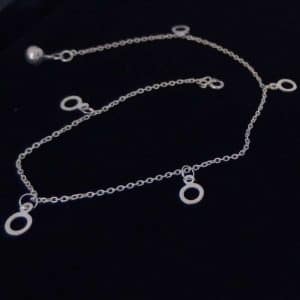 Silver Dangle Anklet Circles