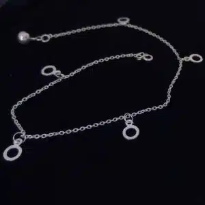 Silver Dangle Anklet Circles