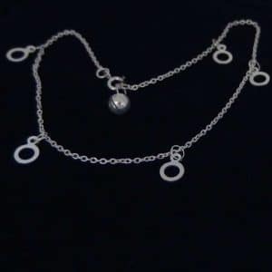 Silver Dangle Anklet Circles