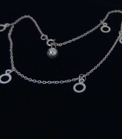 Silver Dangle Anklet Circles