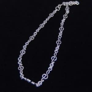 Silver Treble clef Anklet