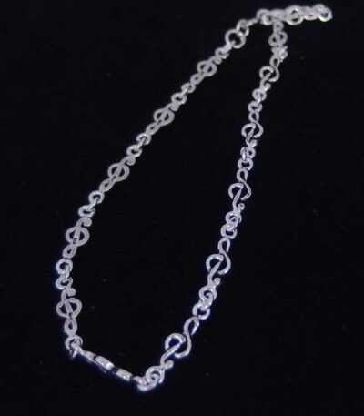 Silver Treble clef Anklet