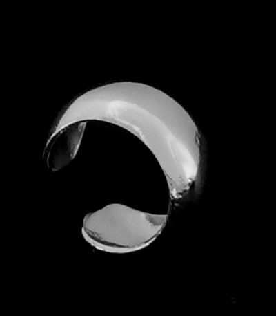 Simple silver ear cuff