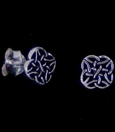 Silver Celtic stud earrings