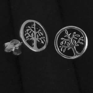 Sterling Silver tree life studs