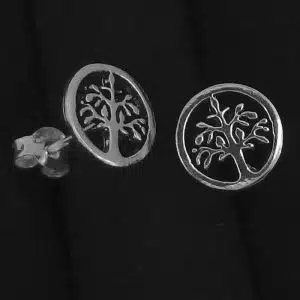 Sterling Silver tree life studs