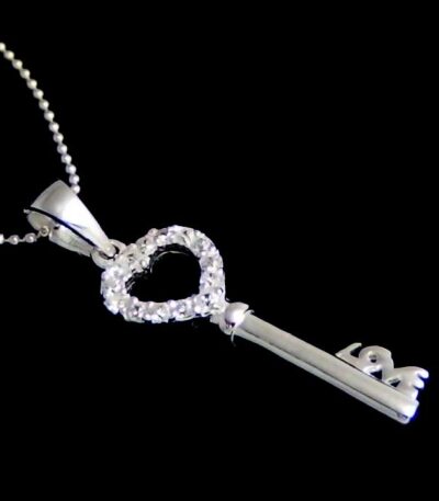 Sterling silver Love Key Necklace