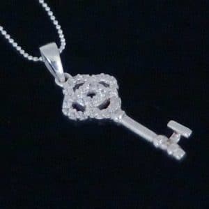 21st Key silver necklace